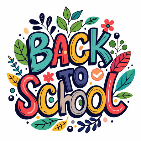 Back to school text vector template. Welcome back to school greeting text with unique typographyのイラスト素材