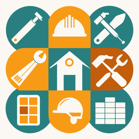 Colorful Construction Icons.のイラスト素材