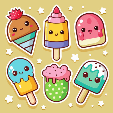 Cute cartoon  with happy faces.のイラスト素材