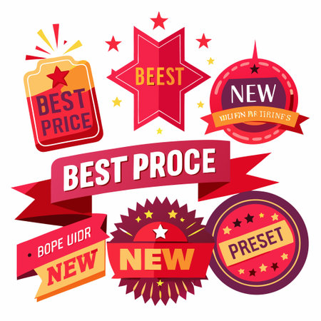 Set of colorful sale and discount badges.のイラスト素材