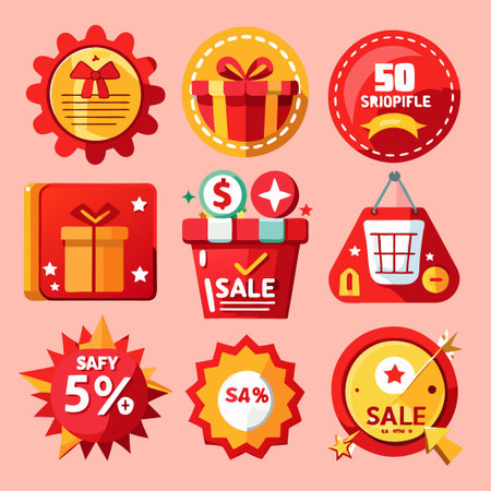 Set of sale badges and icons.のイラスト素材