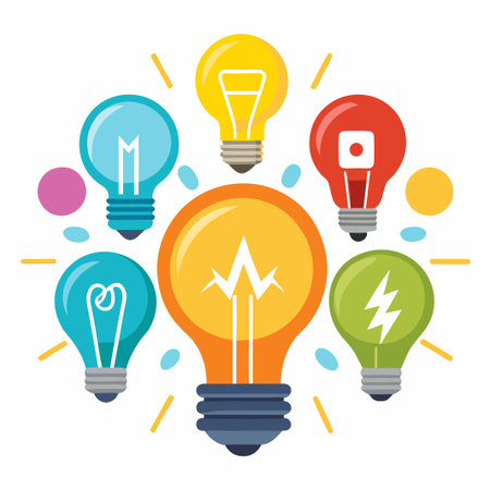 Colorful Light Bulbs with Spark.