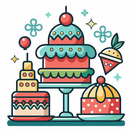 Colorful Cakes with Decorations.