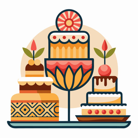 Three Cakes on a Serving Tray.