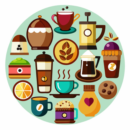 Coffee and desserts illustration.のイラスト素材