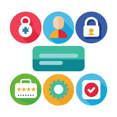 Colorful flat design icons set with long shadows.のイラスト素材