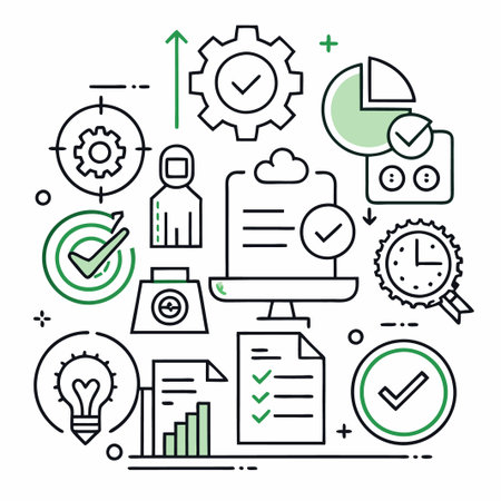 A line drawing of a successful workflow.のイラスト素材