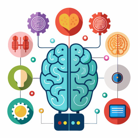 Artificial ai brain icon. Ai machine digital robot hand drawn doodle line icon