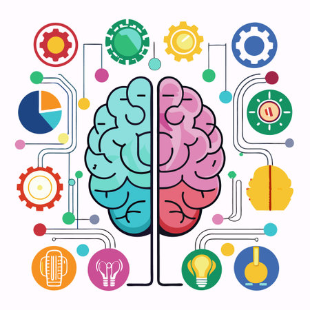 Artificial ai brain icon. Ai machine digital robot hand drawn doodle line icon
