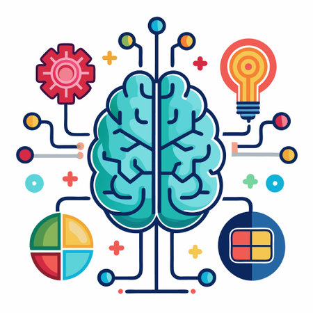 Artificial ai brain icon. Ai machine digital robot hand drawn doodle line icon