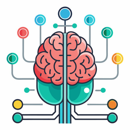 Artificial ai brain icon. Ai machine digital robot hand drawn doodle line icon