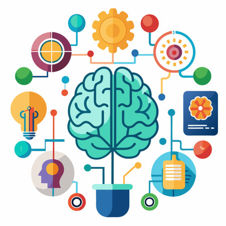Artificial ai brain icon. Ai machine digital robot hand drawn doodle line icon