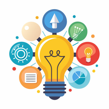 A set of light bulb icon on white background. Idea symbol. Electric lamp, light, innovation,