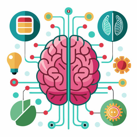 Artificial ai brain icon. Ai machine digital robot hand drawn doodle line icon