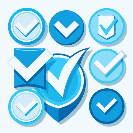 Checkmark icon. Checkmark vector set. Checked check box sign. Approved symbol Illustrationのイラスト素材
