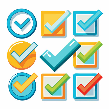 Checkmark icon. Checkmark vector set. Checked check box sign. Approved symbol Illustration