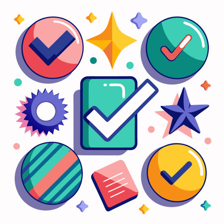 Checkmark icon. Checkmark vector set. Checked check box sign. Approved symbol Illustration