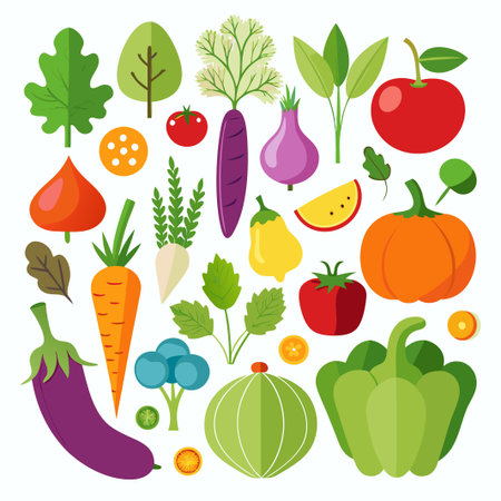 vegetable icons collection vector illustrationのイラスト素材