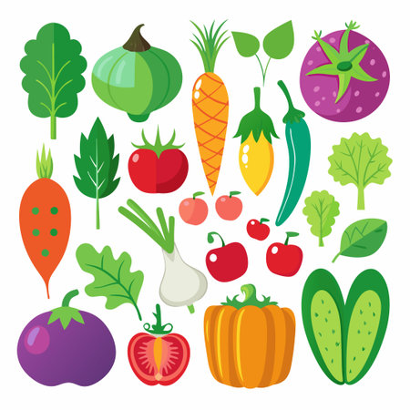 vegetable icons collection vector illustration