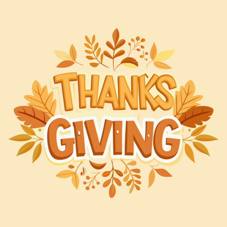 Typography letter Happy Thanksgiving Day template backgroundのイラスト素材