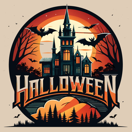 Happy Halloween hand writing with pumpkin illustration letterのイラスト素材