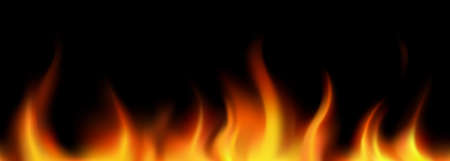 Vector. Flame seamless borderのイラスト素材