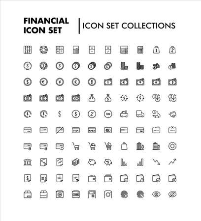 finance and shopping icon vector set collectionのイラスト素材
