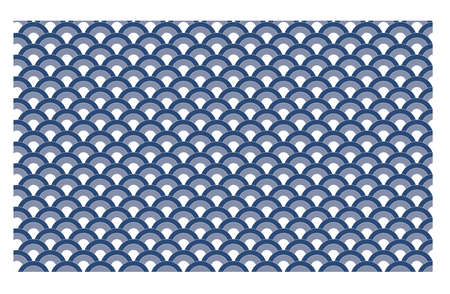 Abstract seamless blue and white Japanese Seigaiha crest waves pattern. Great for print, fashion,...