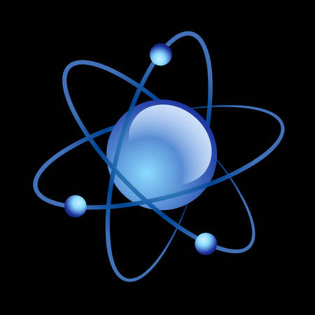 atom model on black backgroundのイラスト素材