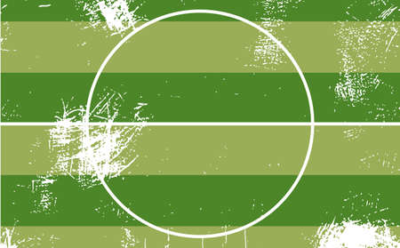 Top view of green striped football field in grunge style. Great for football and futsal background banner, flyer, or poster event.のイラスト素材