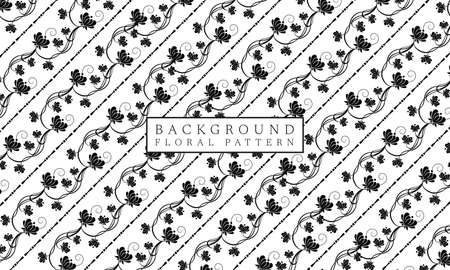 Seamless black and white floral pattern with flower ornaments. Great for print, fashion, clothing, fabric, pillow, bed sheet design, wedding invitation and more.のイラスト素材