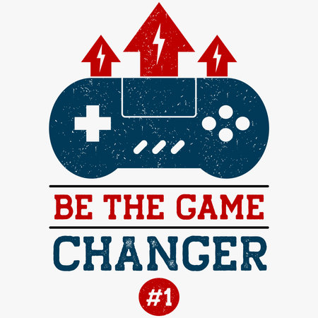 Eat, Sleep, Game, and Repeat typography with game symbols illustration. Custom gamer print, hoodie, and t-shirt design vector.のイラスト素材