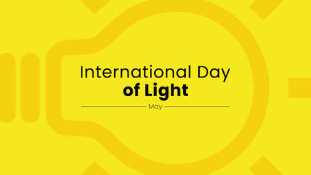 International day of light banner on yellow backgroundのイラスト素材