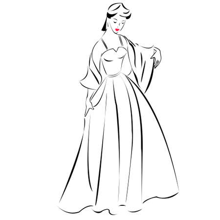 Lady in a dressのイラスト素材