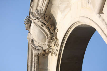 Architectonic detail on blue sky の写真素材