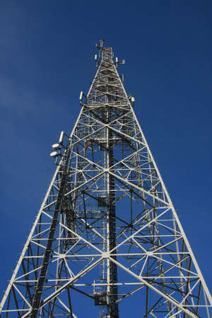 Steel tower with different telecommunications 