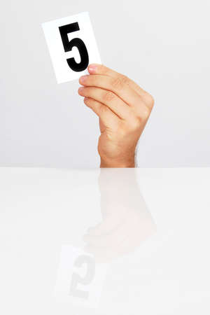 number of points in the hands of the evaluationの写真素材