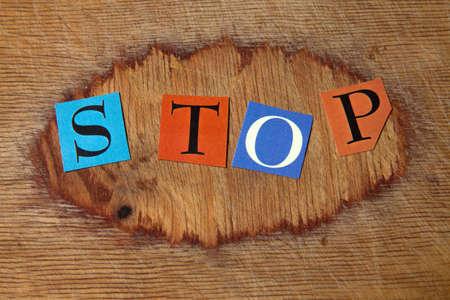 text on a wooden boardの写真素材