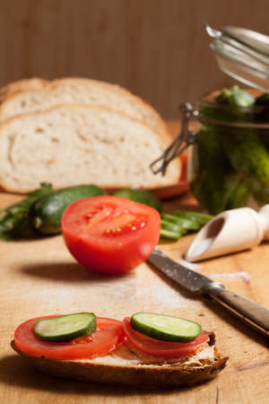 vegetable ingredients of breakfastの写真素材