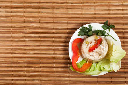 Chicken and vegetables aspic .の写真素材