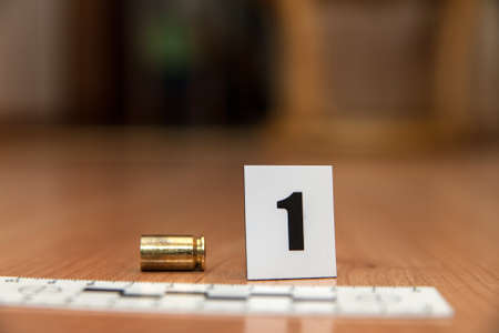 Traces of forensic science at the scene.の写真素材