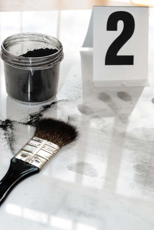 View of a fingerprint revealed by printing.の写真素材