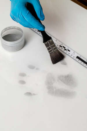 Disclosure of forensic evidence using fingerprint powders.の写真素材