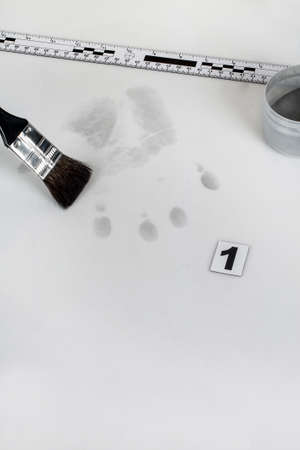 Disclosure of forensic evidence using fingerprint powders.の写真素材