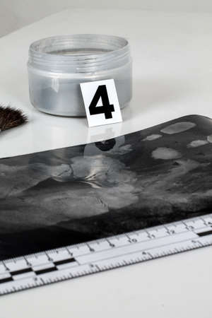Disclosure of forensic evidence using fingerprint powders.の写真素材