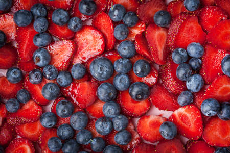 Different fresh berries as background.の写真素材