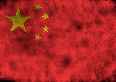 lllustration - flag of China on vintage texture.の写真素材