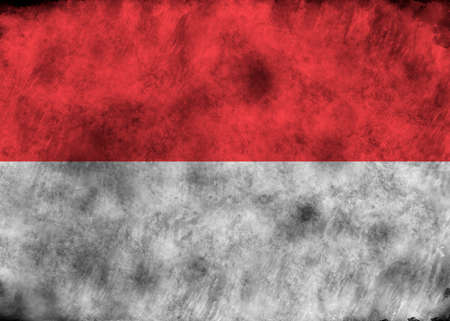lllustration - flag of  Monaco on vintage texture.の写真素材