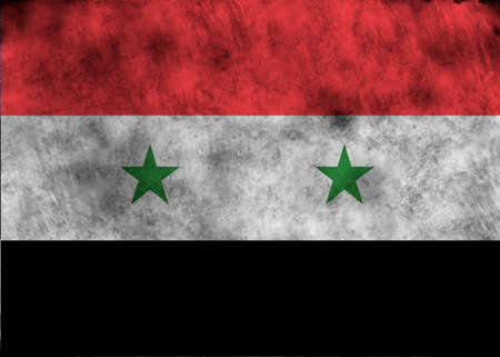 Illustration - flag of Syria on vintage texture.の写真素材