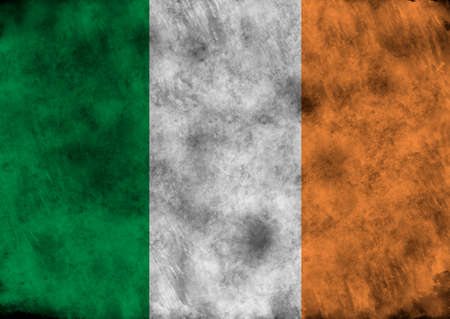 lllustration - flag of Ireland on vintage texture.の写真素材